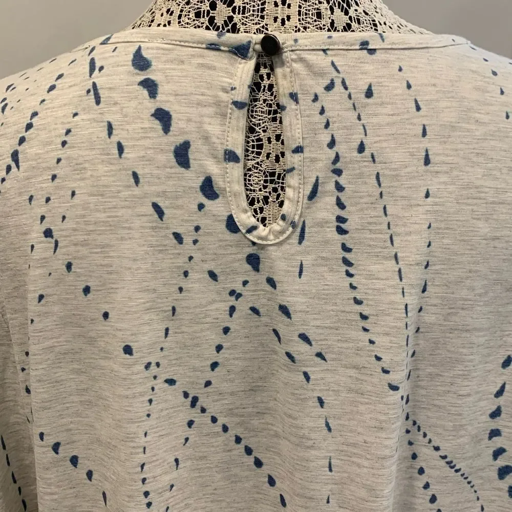 Democracy Cream and Blue  3/4 Sleeve Tunic